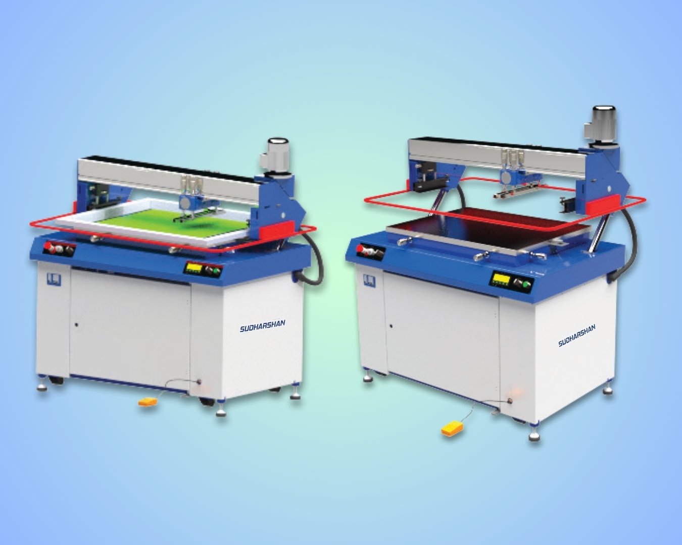 Flat bed screen printing machine