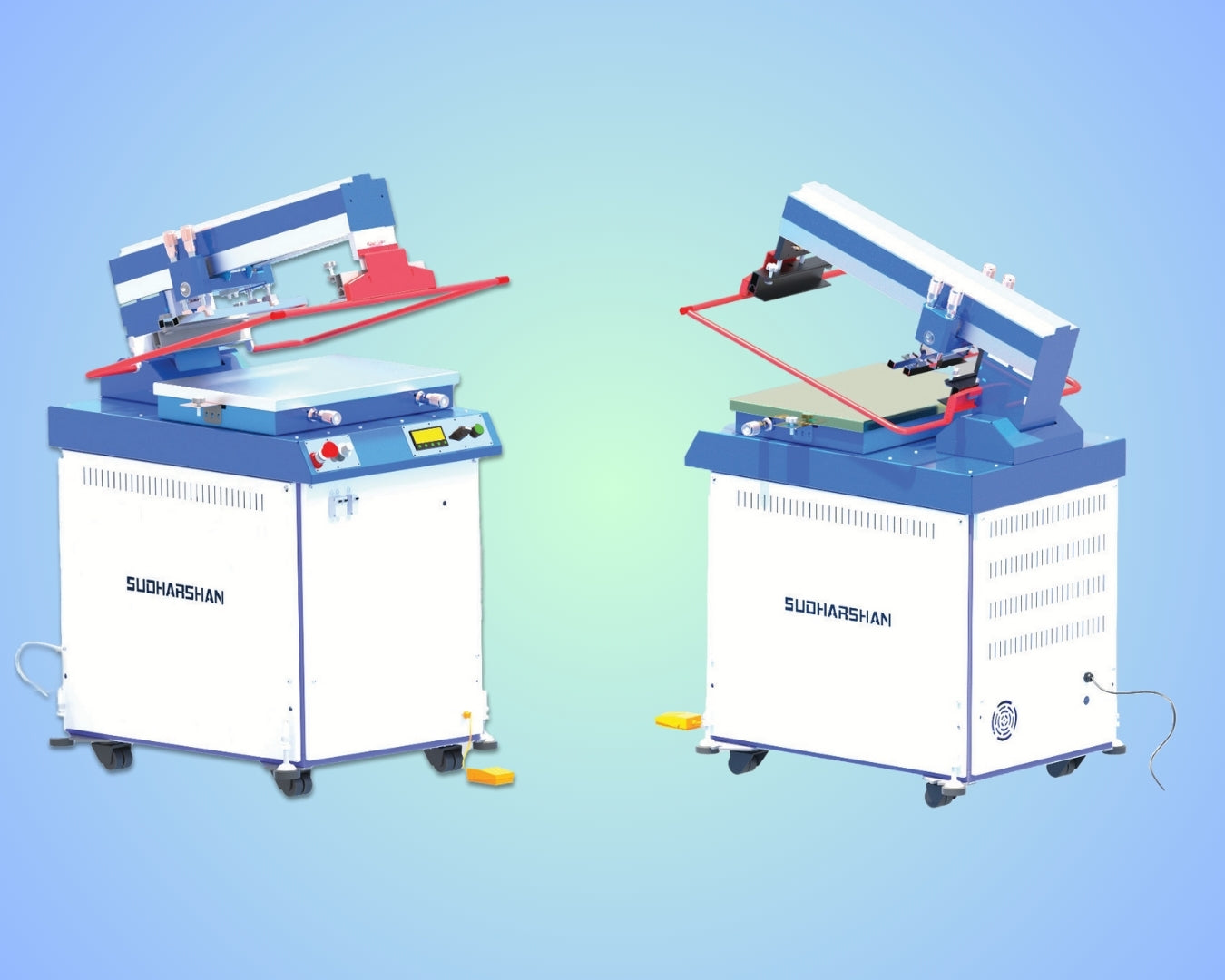 Flat bed screen printing machine