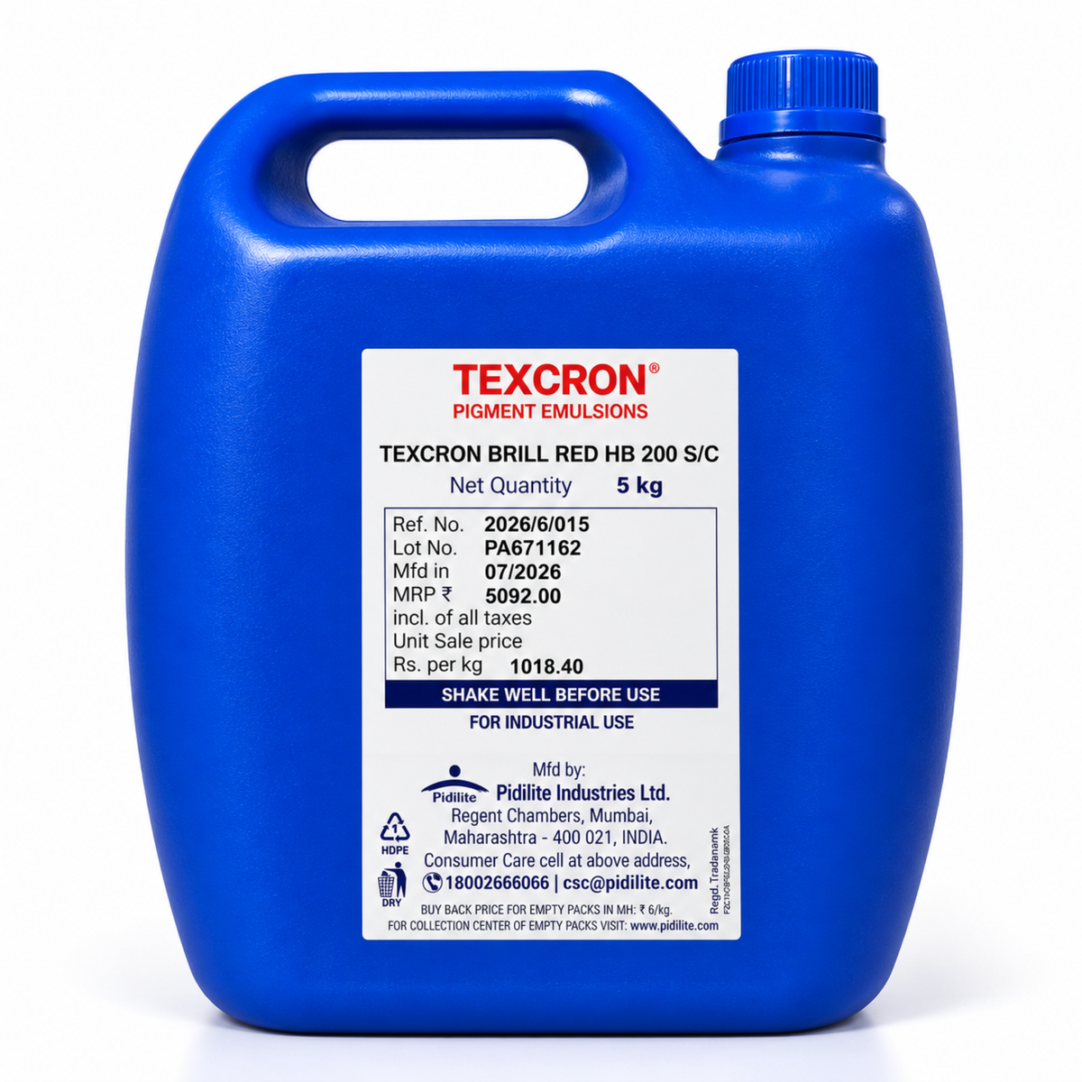 TEXCRON BRILL RED HB 200 S/C – PIGMENT EMULSION