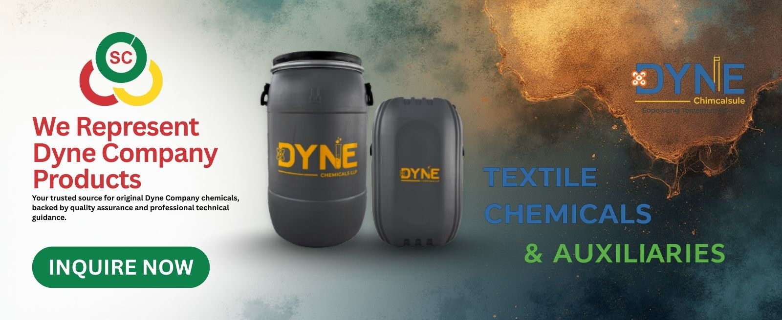 Dyne Textile Chemicals & Auxiliaries | Authorized Supplier India